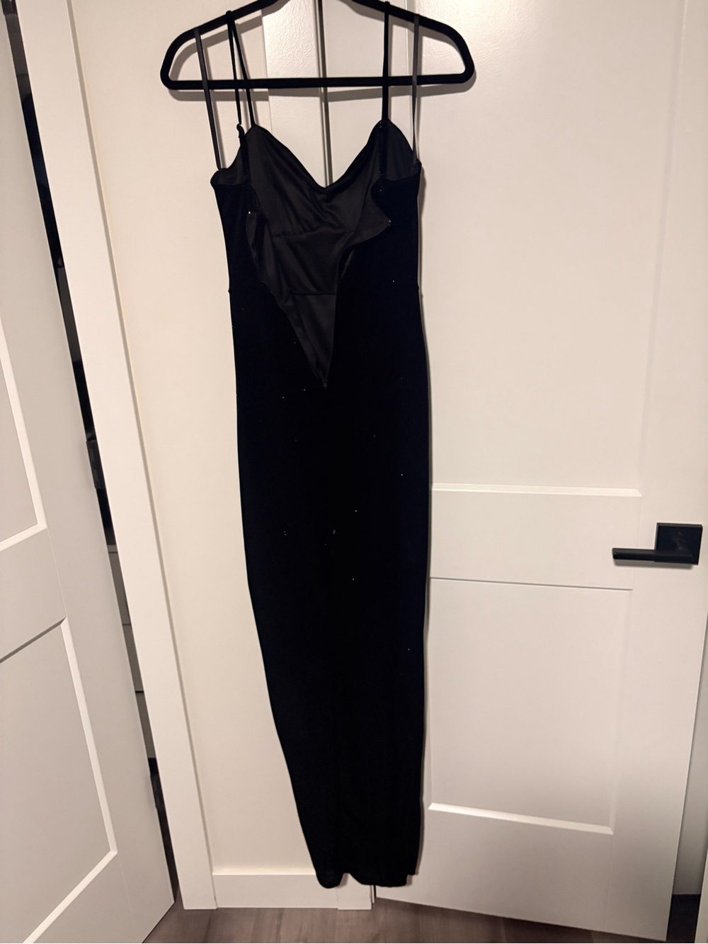 Windsor Shay Glitter Velvet Slit Formal Dress - Picture 3 of 4